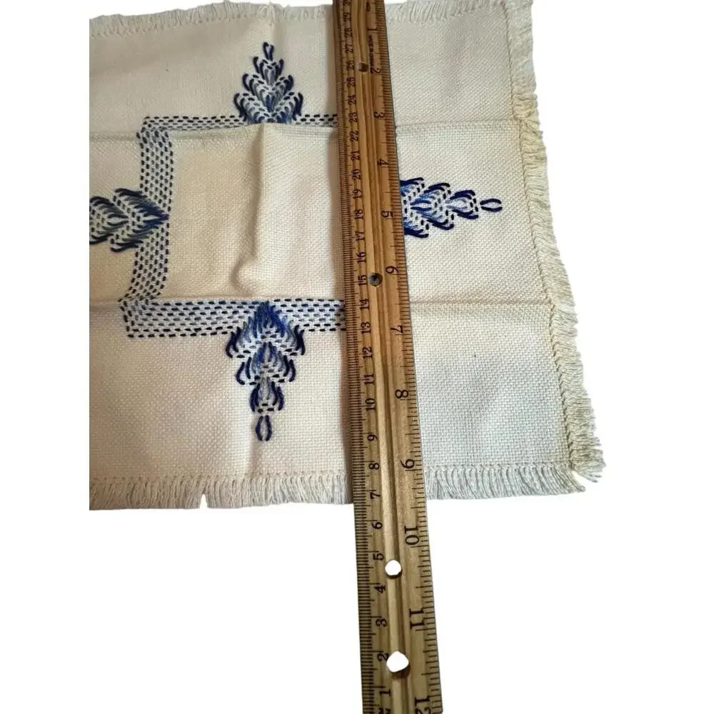 1950s Vintage Hand Embroidered Korean Doily | Cottage Industry Program Art‎